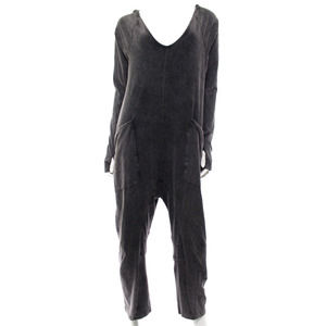 Free People Washed Black Scoop Neck Jumpsuit
